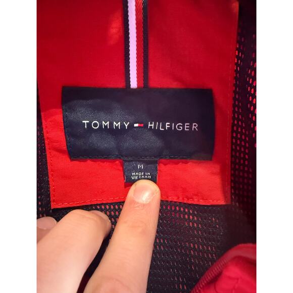 Tommy Hilfiger Men’s Red Jacket with Collapsible Hood – Size Medium - Picture 5 of 10